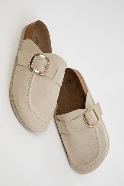 SOHO Beige Suede Women's Slippers 20894