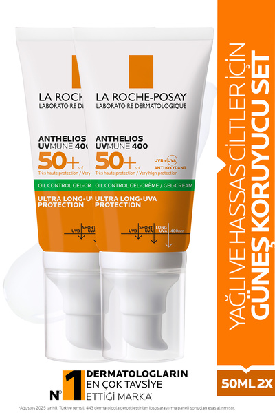 La Roche Posay Anthelios Yağlı Ciltler Için Yüksek Korumalı Yüz Güneş Kremi Set 50 Mlx2