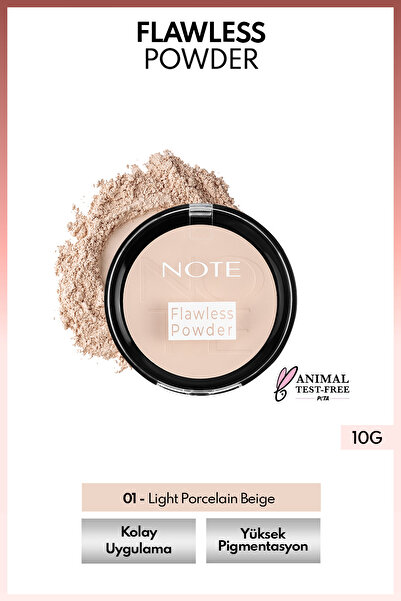 NOTE Flawless Powder Beige Yarı Mat Bitişli Toz Pudra - 01 Light Porcelain