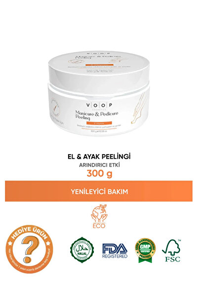 VOOP El & Ayak Onarıcı Ve Besleyici Bakım Kremi 300 gr | Manikür Pedikür Peeling