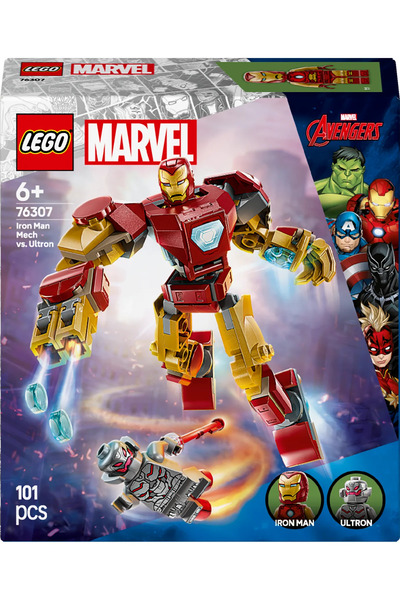 LEGO ® Marvel Iron Man Robotu, Ultron’a Karşı 76307 - 6+ Yaratıcı Oyuncak Yapım Seti (101Parça)