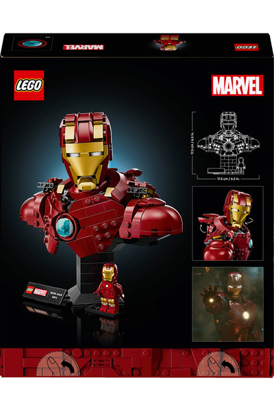 LEGO ® ǀ Marvel Iron Man MK4 Büstü 76327 - Yetişkinler için Koleksiyonluk Model Yapım Seti (436P)