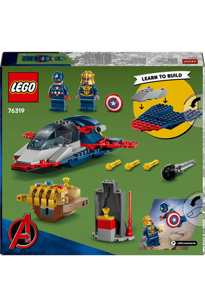 LEGO ® ǀ Marvel Kaptan Amerika, Thanos'a Karşı 76319- 4+ Çocuklar için Yaratıcı Oyuncak Yapım Seti (107P)