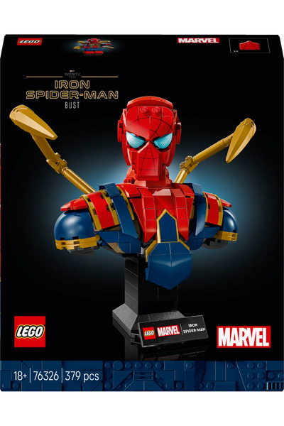 LEGO ® ǀ Marvel Iron Örümcek Adam Büstü 76326 - Yetişkinler için Koleksiyonluk Model Yapım Seti (379P)