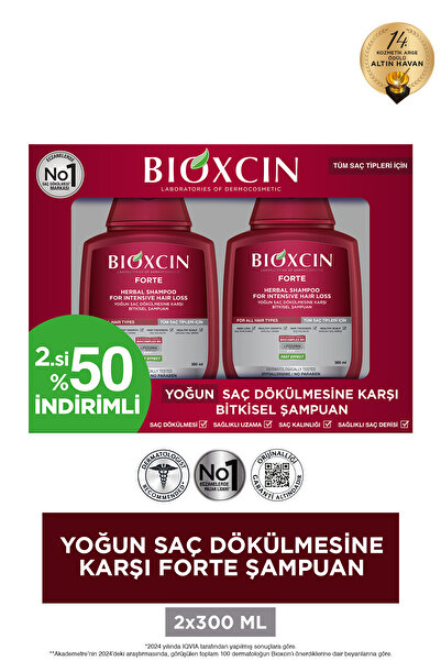 Bioxcin Forte Saç Dökülmesine Karşı 2'li Şampuan 300 ml