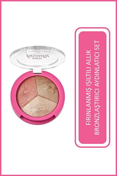 Golden Rose Miss Beauty Glow Baked Trio Allık&Bronzlaştırıcı&Aydınlatıcı 6,5 g
