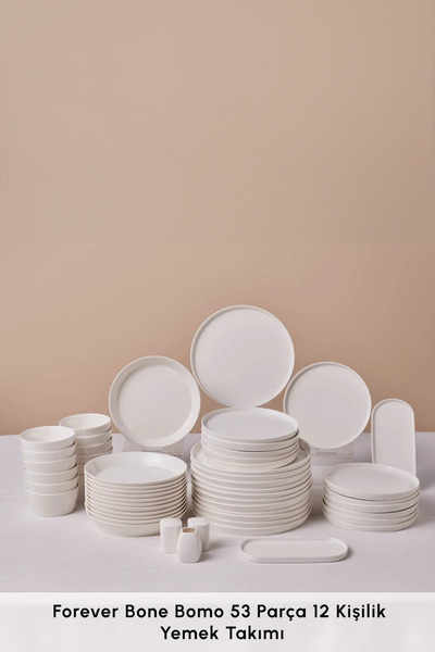 Karaca Stream Bone Bomo 53 Parça 12 Kişilik Yemek Takımı