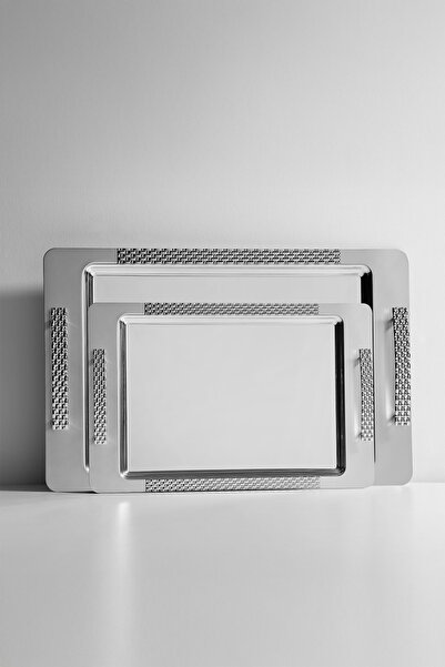 Nehir Sırma 2'li Saten Çelik Tepsi Seti