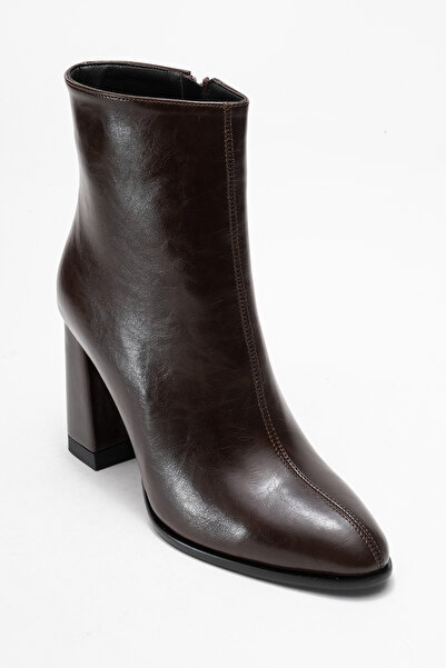 LuviShoes Dámské kozačky na podpatku Jewel Brown Skin