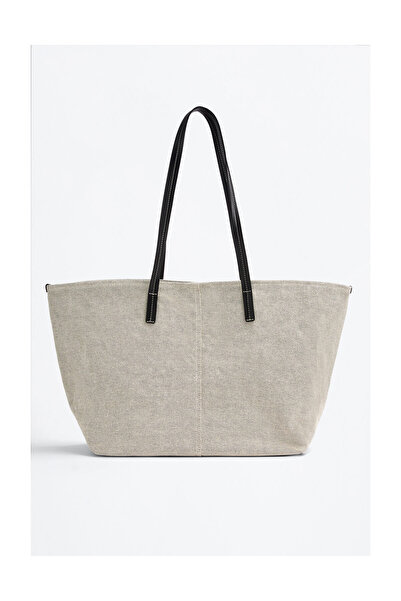 LEFTIES Dámská kontrastní plátěná taška shopper