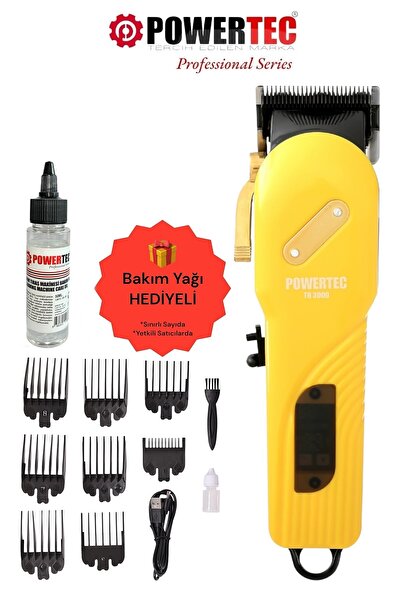 POWERTEC TR-3000 Profesyonel Şarjlı Saç Sakal Tıraş Makinesi