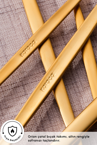 Karaca Orion Mat Gold 12 Kişilik 60 Parça Çatal Kaşık Bıçak Takımı
