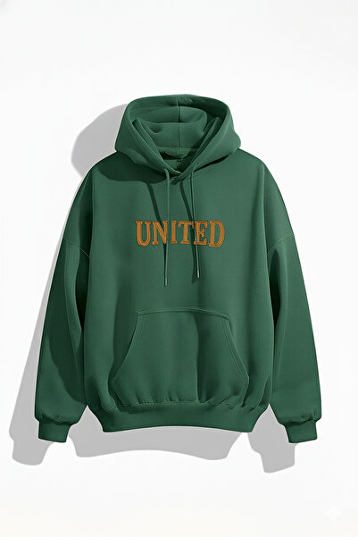 Trendyol Collection Πράσινο φούτερ μεγάλου μεγέθους Oversize με φλις εσωτερικά/καλοθερμικό κέντημα TMNAW25AO00057