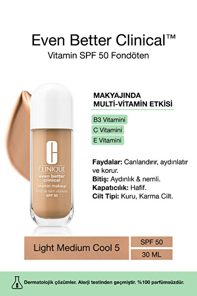 Clinique Even Better Clinical Vitamin Makeup SPF 50 Foundation - Color: Light Medium Cool 5 - 30ml | Vitamin C