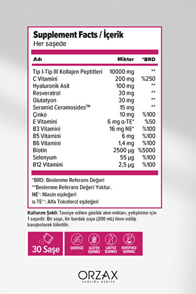 DAY2DAY The Collagen Beauty Intense 30 Saşe ÇİLEK Aromalı