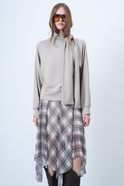 Trend Alaçatı Stili Women's Stone Shawl Detailed Regular Fit Modal Fabric Blouse Alc-X14653