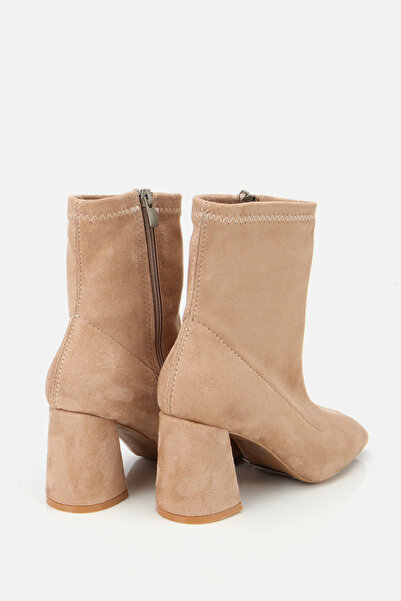 Yaya by Hotiç Kadın Vizo Stretch Süet Kalın Topuklu Bot