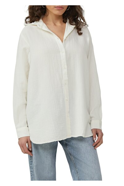 QS by s.Oliver Übergroßes Hemd aus Musselin-Stoff in Bluse