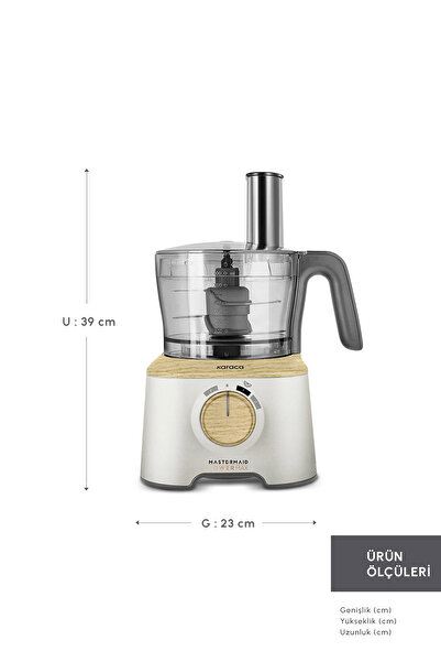 Karaca محضر طعام ماسترمايد باور ماكس 2500 واط - 11 في 1 مصنوع من الخشب