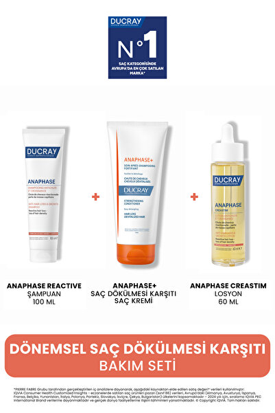 Ducray Saç Dökülmesi Karşıtı Set: Creastim 60ml + Anaphase Şampuan 100ml + Kr...