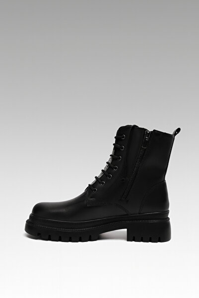 Beyond Kadın Siyah Beatrice Taşlı Deri Postal 4cm Byndbtr01