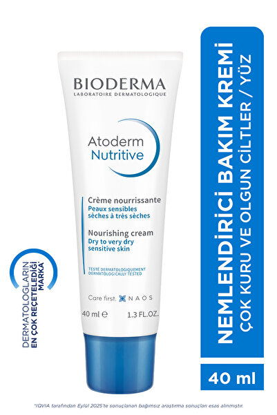 Bioderma Atoderm Nutrition Çok Kuru Olgun Cilt Besleyici Nemlendirici Yüz Kremi Avokado ve Shea Yağı 40 ml