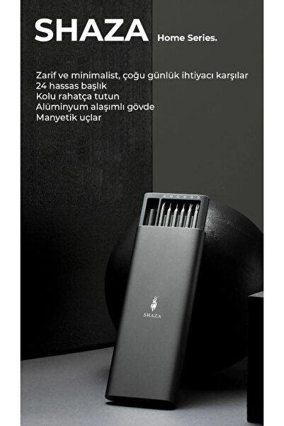 shaza 24 Parça Hassas Tornavida Seti - Mıknatıslı Alüminyum Kasa Telefon, Pc Vb. Tamir Seti