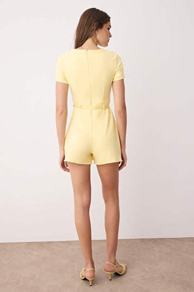 Trendyol Collection Světle žlutá kombinéza se širokými nohavicemi TWOSS24TU00049