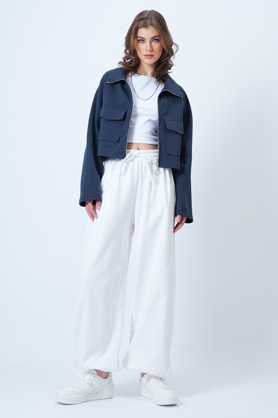 Trend Alaçatı Stili Kadın Beyaz Oversize Jogger Eşofman Altı ALC-X14610