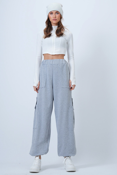 Trend Alaçatı Stili Women's Grimelange Cargo Pocket Stitching Detail Cotton Jogger Pants Alc-X14659