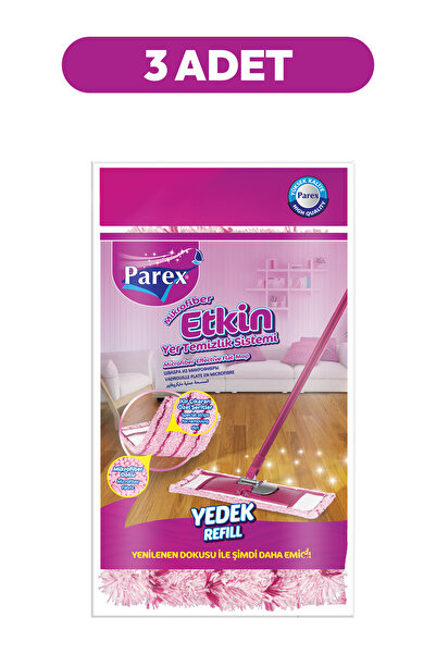 Parex Etkin Yer Temizlik Sistemi Mikrofiber Yedeği Üçlü Paket