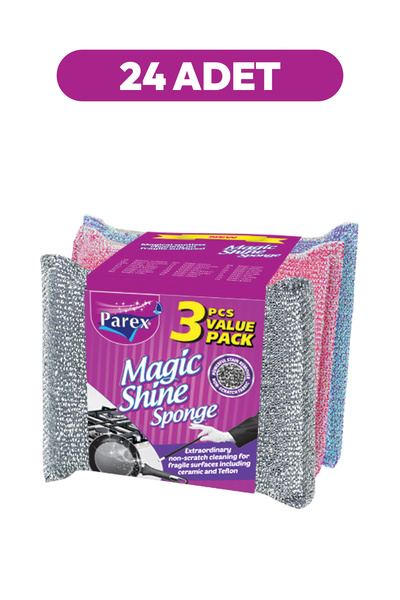 Parex إسفنجة ماجيك شاين 3 عبوات 24 عبوة 1 صندوق