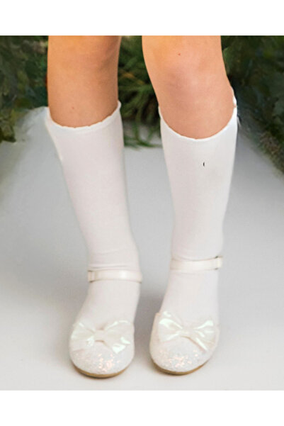 fustite cu luminite White Three Quarter Socks, Snowdrop, Spring - 2-4 years