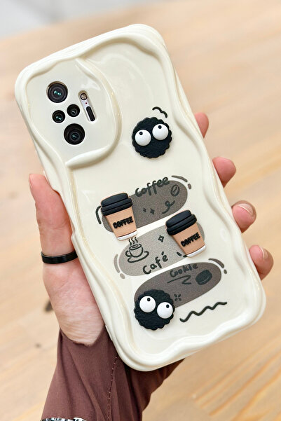 Vip Case Redmi Note 10 Pro Coffee Cookie Patterned 3D Cute Shiny Design Cookie Case