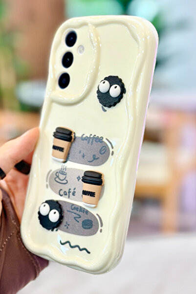 Vip Case Samsung Galaxy A34 Coffee Cookie Pattern 3D Cute Glossy Design Cookie Case