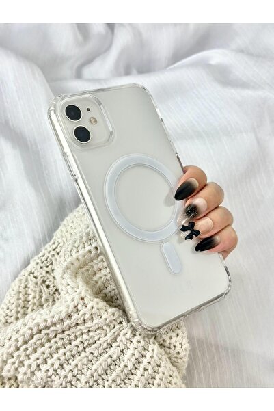 Vip Case Apple iPhone 12-12 Pro Uyumlu Kılıf Gerçek Magsafe Özellikli Darbe Dayanıklı Sert Şeffaf V-Mags
