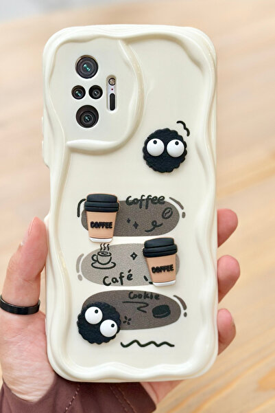 Vip Case Redmi Note 10 Pro Coffee Cookie Patterned 3D Cute Shiny Design Cookie Case