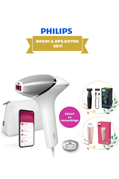 Philips Lumea BRI940 Ipl Lazer Epilasyon Cihazı +BG3010Vucüt Traş ve BRR454 Mini Tüy Alma Cihazı Bakım Seti