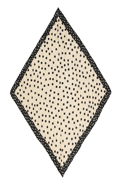 Axesoire 13472-1 Polka Dot Patterned Pleated Satin Bandana Scarf