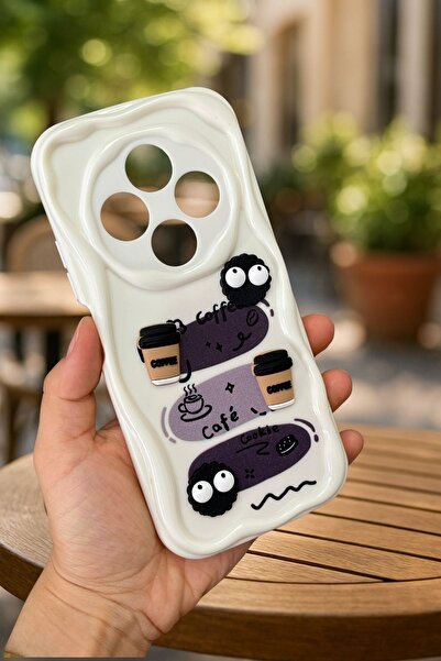 Vip Case REDMİ 14C-Kahve Kurabiye Desenli 3 Boyutlu Şirin Parlak Tasarım Cookie