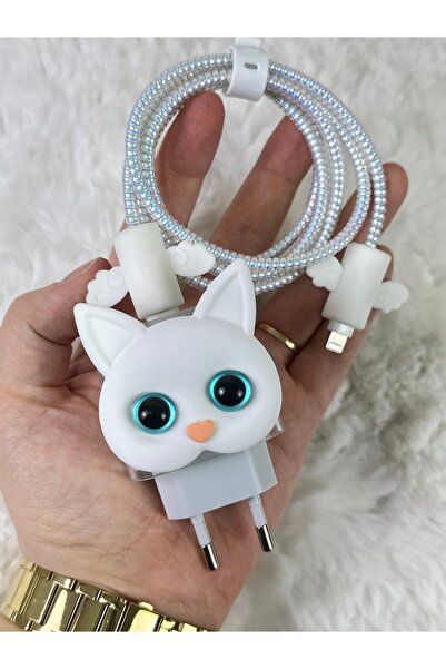 Vip Case İphone 18w/20w Uyumlu Şarj Başlık Kablo Koruyucu Örme Set İphone 11 ve Üstü Tüm Modeller İçin