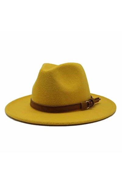 Pursehuit Yellow hat, handmade, adjustable, with removable accessory, Carmela