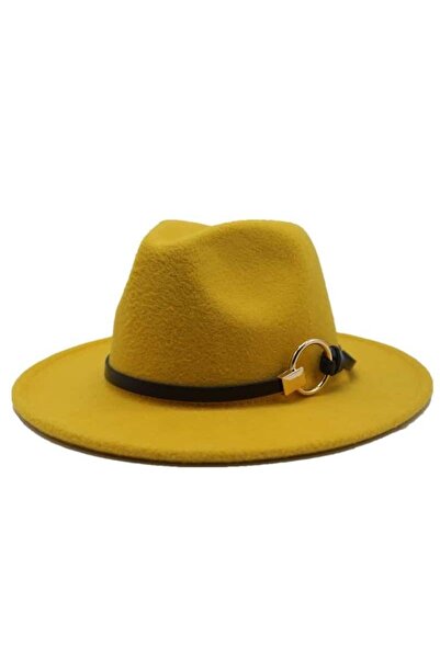 Pursehuit Yellow hat, handmade, adjustable, with removable accessory, Cariann