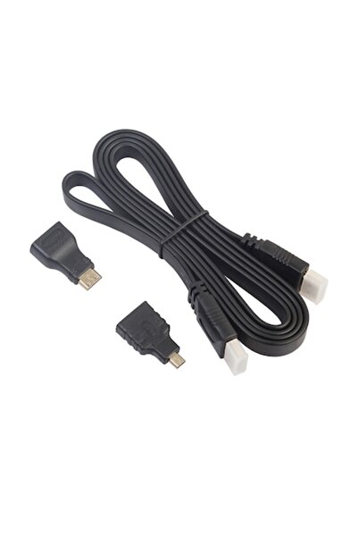Bibilel Cablu HDMI, cu 1 adaptor micro HDMI si 1 adaptor mini HDMI, lungime 1...