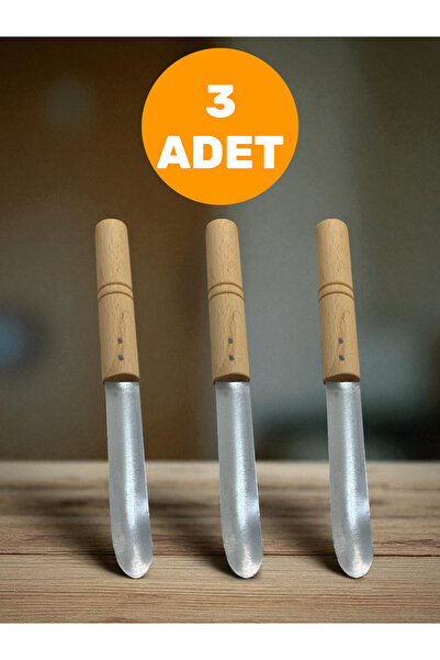 maraşçarşısı 3'lü Set Ahşap Saplı Patlıcan & Kabak Dolma Oyacağı Paslanmaz Çe...