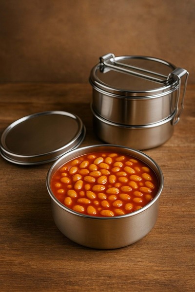 Jenisa Lunchbox Stainless Steel Lunch Box - 2-Compartment Lockable Meal Container, Ideal for School & Work No:2