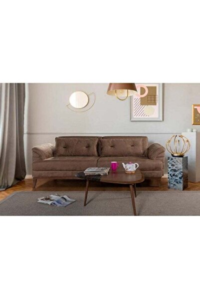 soufa dibaj Two-Seater Sofa Swedish Wood & MDF - Brown