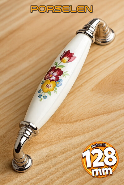 Badem10 Porselen (PREMİUM) Mobilya Mutfak Çekmece Dolap Kapak Dolabı Beyaz 12...