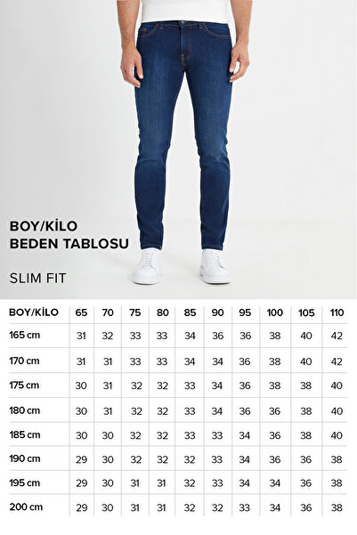 ALTINYILDIZ CLASSICS Men's Black Cotton Slim Fit 5 Pocket Stretch Jean Denim Jeans Trousers