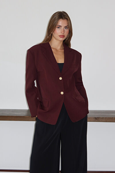 Trendyol Collection Szilva színű, normál szabású, szőtt blézer dzseki TWOAW26BC00040